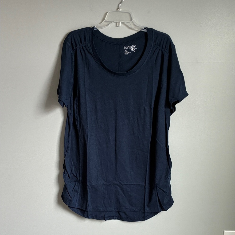 Terra & Sky Dark Blue Short Sleeve Top